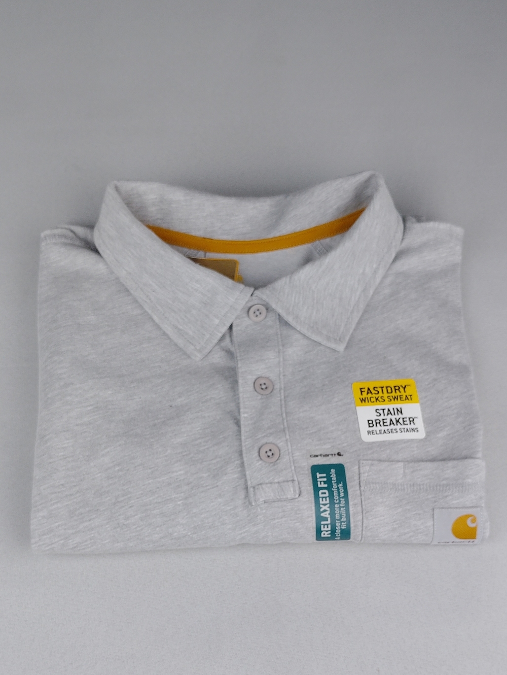 Carhartt Men’s Light Gray Pocket Polo Shirt